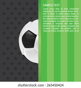 Soccer abstract background with realistic ball. Vector illustration