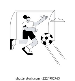 Soccer abstract concept vector illustration. Team sport, play ball, professional world championship, sport game, player uniform, soccer stadium, winner cup, grass field, match abstract metaphor.
