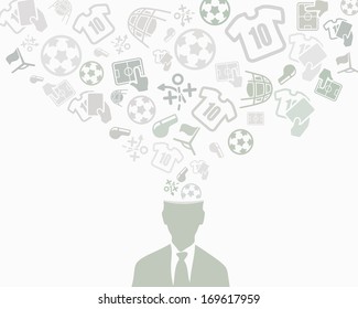 Soccer abstract vector background illustration