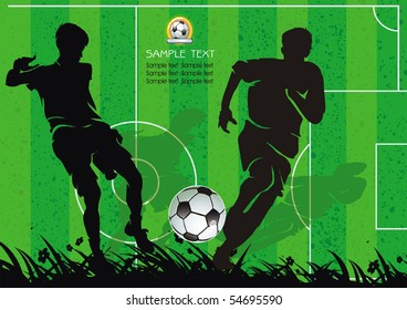 Soccer Action player. Isolated Team on white Background. Original Vector illustration sports series. Abstract Classical football poster