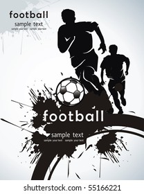 Soccer Action player. Isolated Team on white Background. Original Vector illustration sports series. Abstract Classical football poster