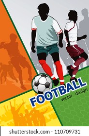 Soccer Action Player on beautiful Abstract Background. Original Vector illustration sports series. Classical football poster.