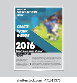 Soccer Action Player on beautiful Abstract Background. Original Vector illustration sports series. Abstract Classical football poster.