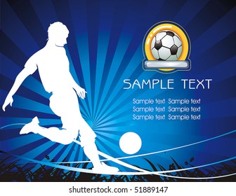 Soccer Action player. Original Vector illustration sports series. Abstract Classical football poster