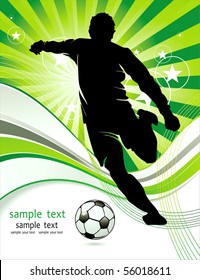 Soccer Action player. Original Vector illustration sports series. Abstract Classical football poster