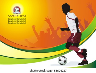 Soccer Action player. Original Vector illustration sports series. Abstract Classical football poster