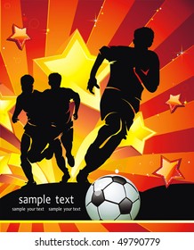 Soccer Action player. Team on beautiful Abstract Background. Original Vector illustration sports series. Abstract Classical football poster.