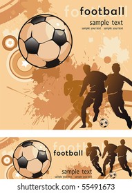 Soccer Action player. Team on beautiful Abstract Background. Original Vector illustration sports series. Abstract Classical football poster.