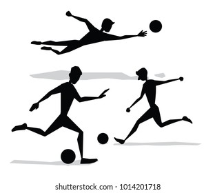 soccer activity silhouette cartoon design illustration