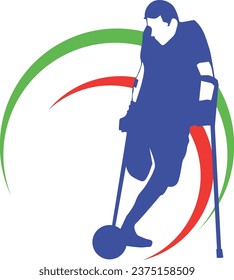 soccer amputee, suitable for use as a logo, icon or vector svg