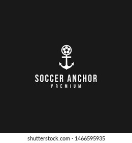 Soccer anchor logo vector icon illustration