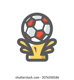 Copa de oro de Soccer Award Icono del vector Ilustración de dibujos animados