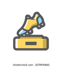 Copa de oro de Soccer Award Icono del vector Ilustración de dibujos animados