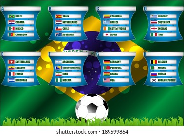 Soccer background, Brazil 2014 group stage/vector illustration