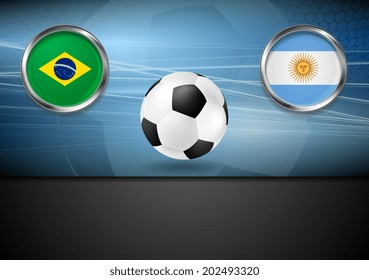 Soccer background. Brazil and Argentina