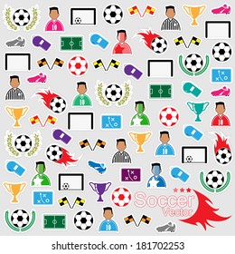 Soccer background Icons set. Illustration eps10 