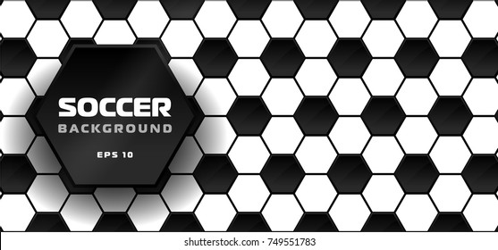 Soccer background. Ornament realistic soccer ball, vector illustration.