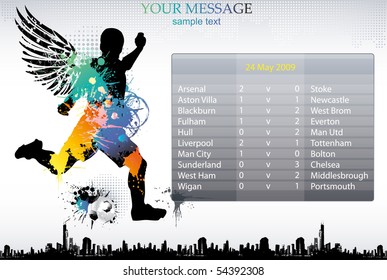 soccer a background, statistics of victories.