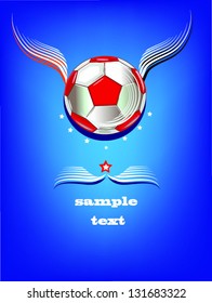 soccer background,decorative greeting card,blue background.