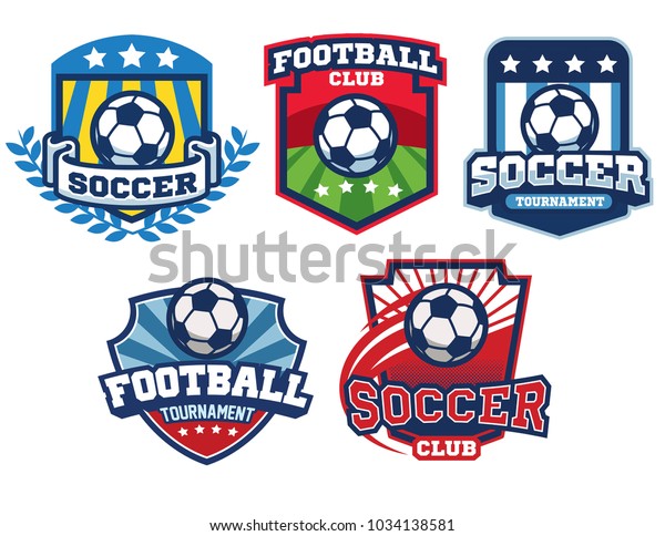 Soccer Badge Design Collection Stock Vector (royalty Free) 1034138581