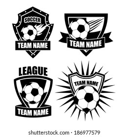 Soccer badge icon symbol set  EPS 10 vector, grouped for easy editing. No open shapes or paths.