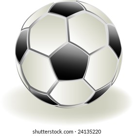 soccer ball in 3 dimension view with a shadow under the ball