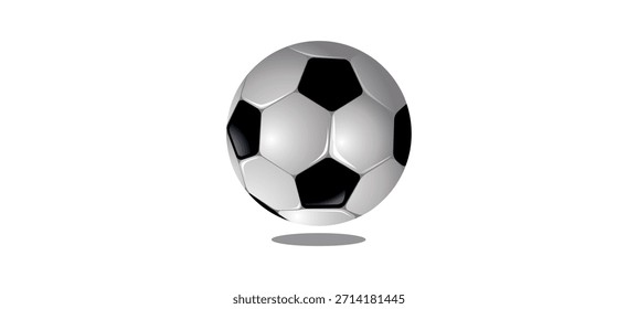 Balón de fútbol 3D Mock Up. Representación 3D de fútbol blanco y negro.