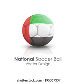 Soccer ball of Arab Emirates over white background