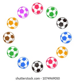 soccer ball around with copy space
