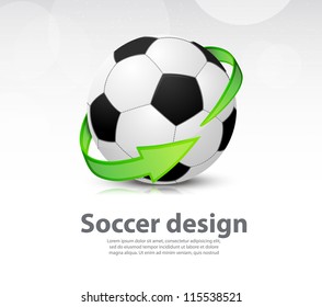 Soccer ball with arrow