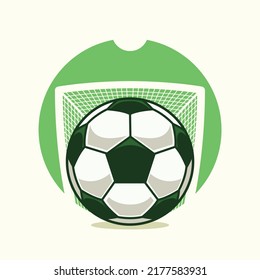 soccer ball art isolated in green illustration