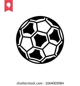 Soccer ball or association football flat vector icon for sports apps and websites