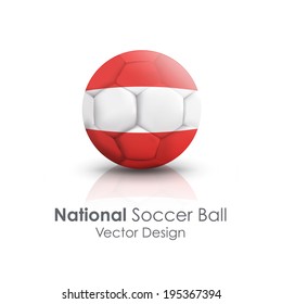 Soccer ball of Austria over white background