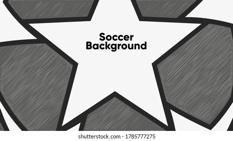 Soccer ball background with stars. Vector illustration.
