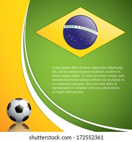 Soccer ball background.Brazil flag concept vector