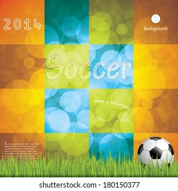 Soccer ball background.Brazil flag concept vector