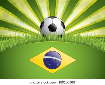 Soccer ball background.Brazil flag concept vector