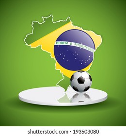 Soccer Ball Backgroundbrazil Flag Concept Vector Stock Vector (Royalty ...