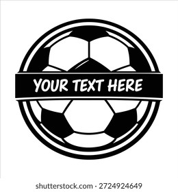 Logotipo De La Insignia De La Pelota De Fútbol Con El Anuncio Editable Del Texto