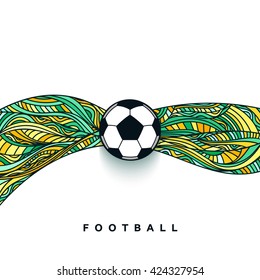 Soccer ball banner with background. 