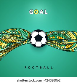 Soccer ball banner with background. 