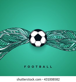 Soccer ball banner with background. 