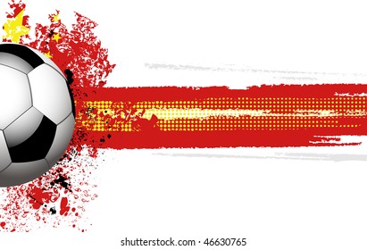 Soccer ball banner with grunge China flag
