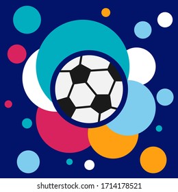 Soccer ball banner on a colored background. Football, abstract banner. Vector illustration. Vector.