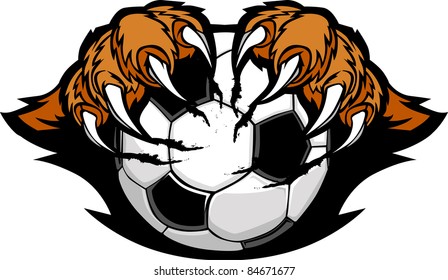 Soccer Ball With Bear Claws Vector Image