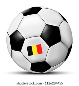 Soccer ball with Belgium flag