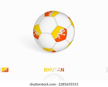 Soccer ball with the Bhutan flag, football sport equipment. Vector illustration.