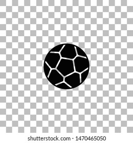 Soccer ball. Black flat icon on a transparent background. Pictogram for your project