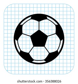 Soccer ball - black  vector icon