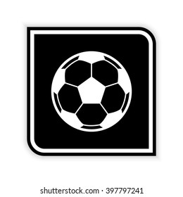 Soccer ball   black vector icon